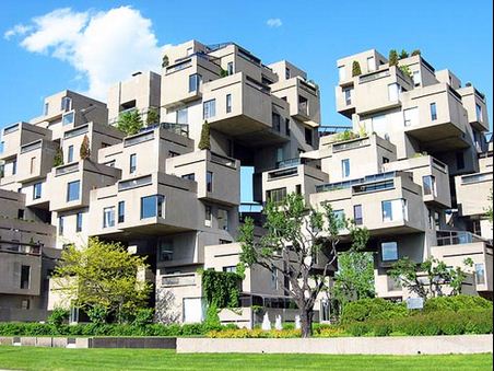 پاورپوینت تحلیل مجتمع مسکونی Habitat 67 اثر موشه سفدی ( شاگرد لویی کان )